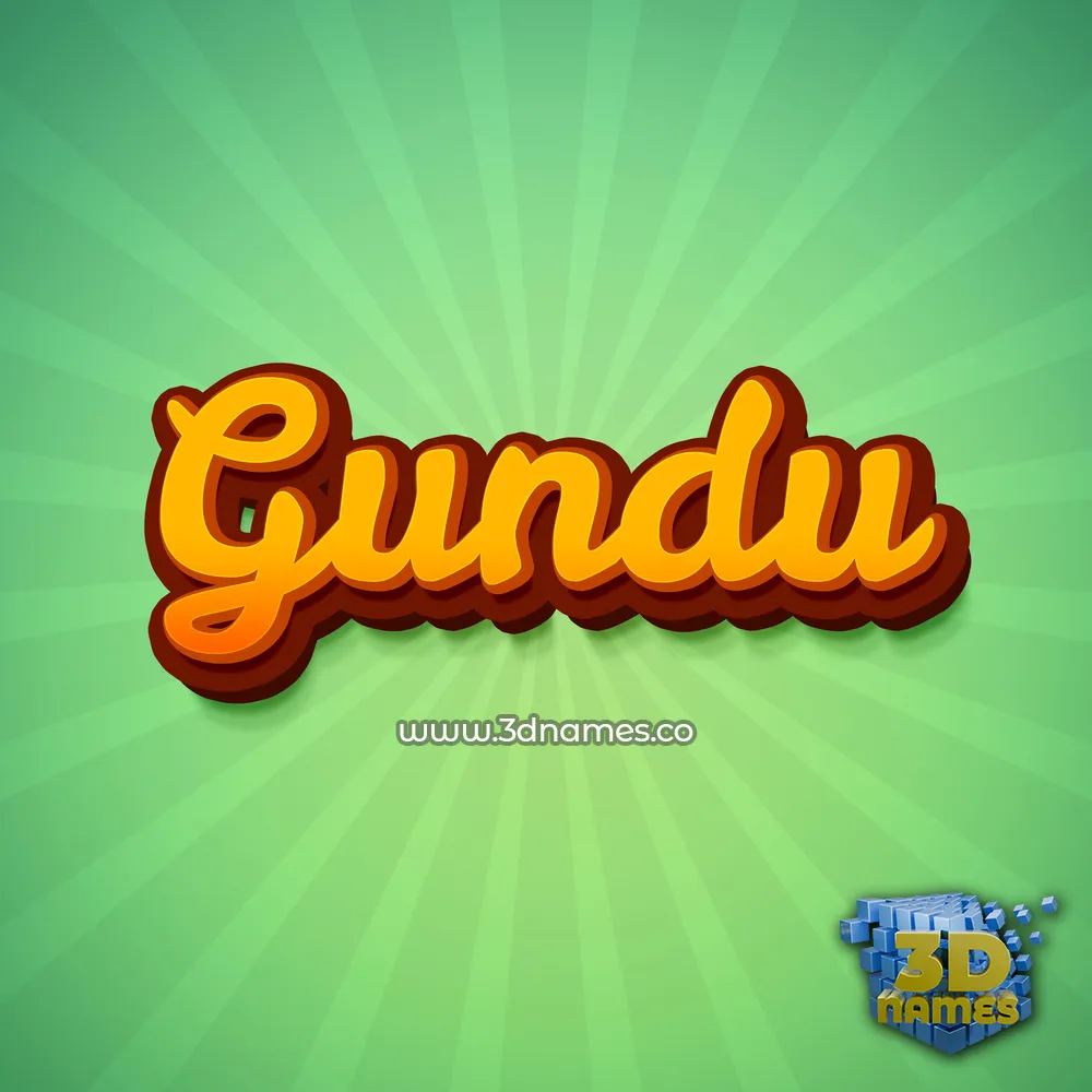 gundu in Green Rays style - 3D name wallpaper