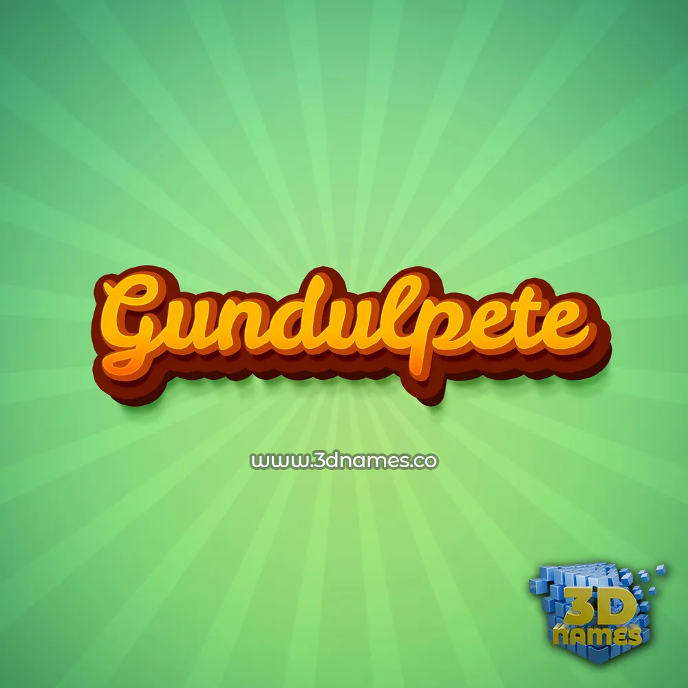 gundulpete in Green Rays style - 3D name wallpaper