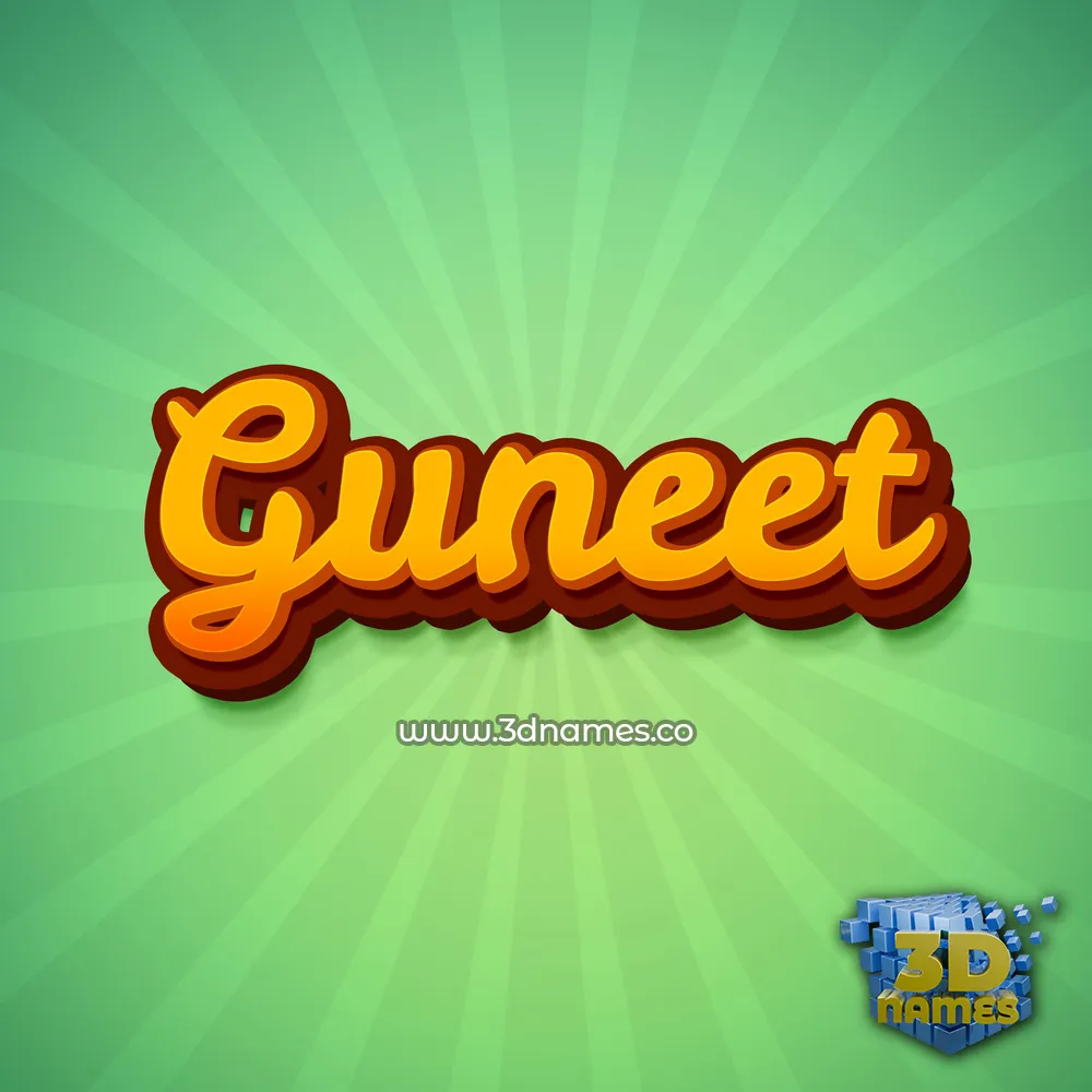 guneet in Green Rays style - 3D name wallpaper