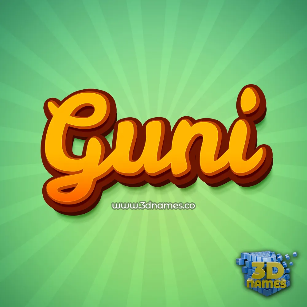 guni in Green Rays style - 3D name wallpaper
