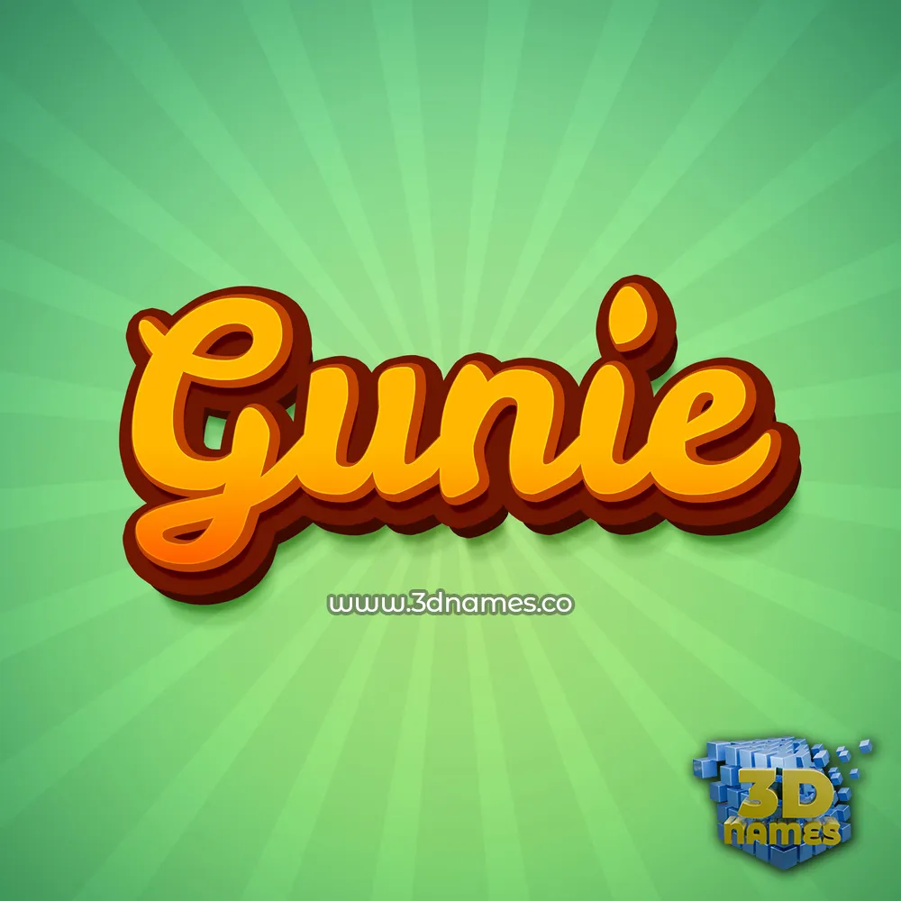 gunie in Green Rays style - 3D name wallpaper