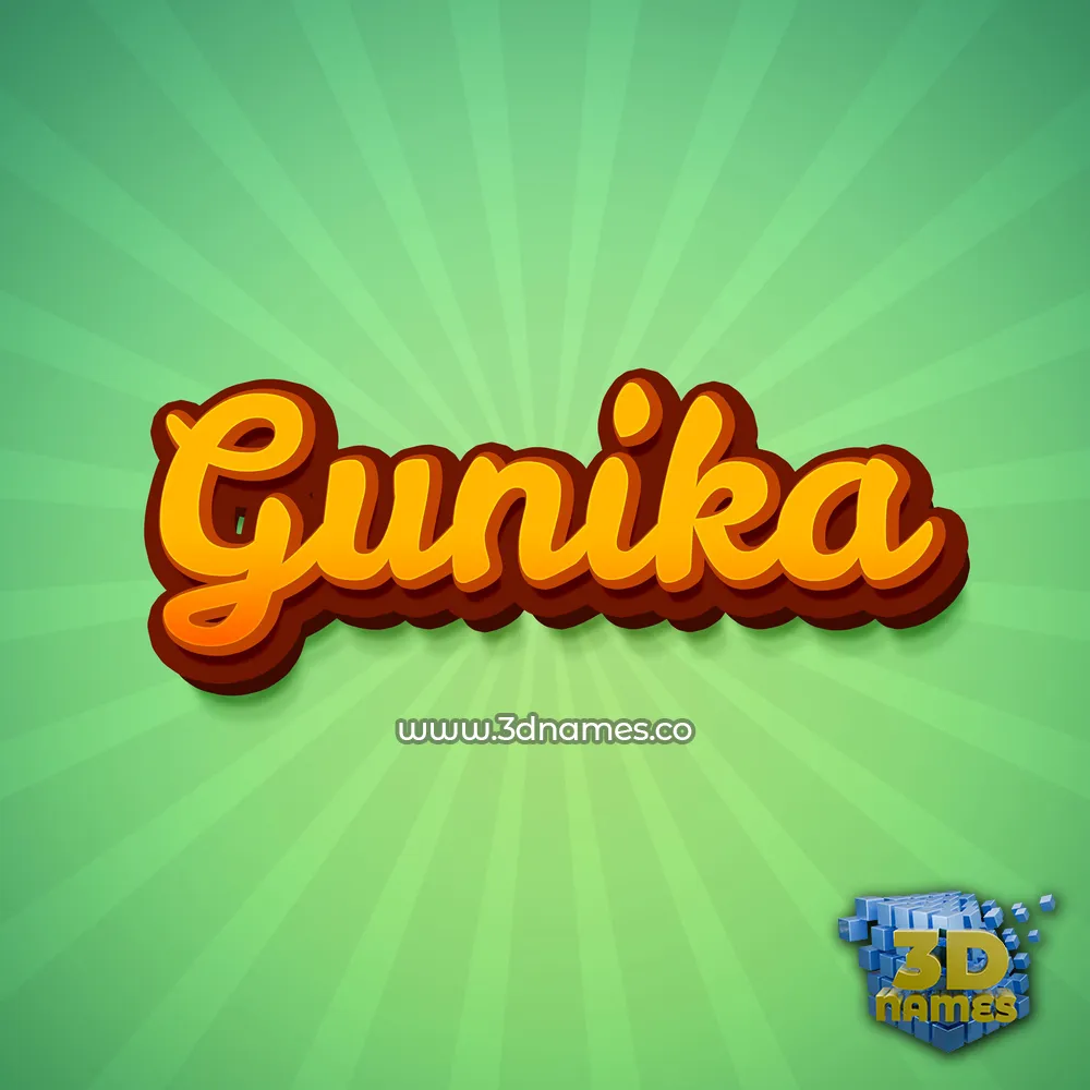 gunika in Green Rays style - 3D name wallpaper