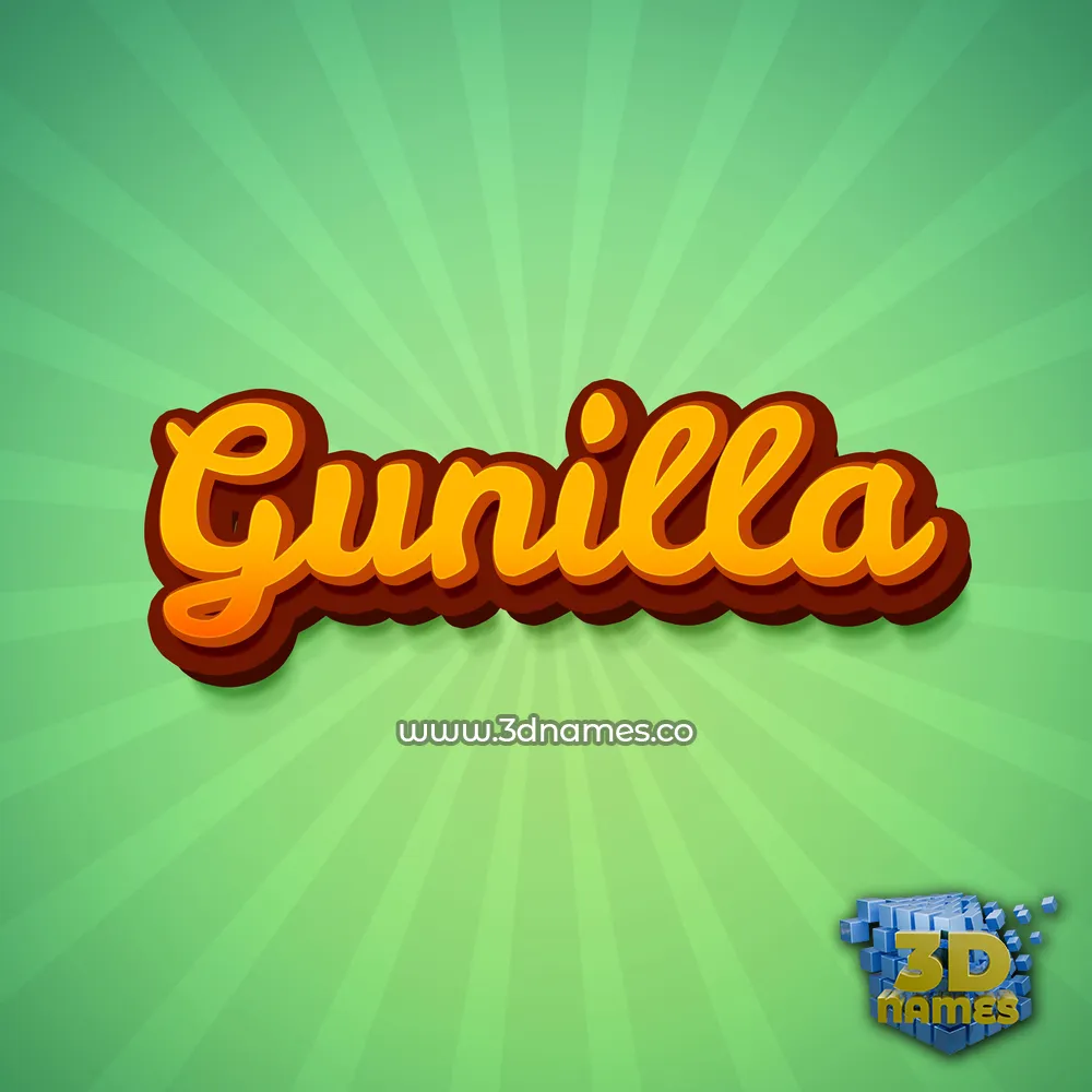 gunilla in Green Rays style - 3D name wallpaper