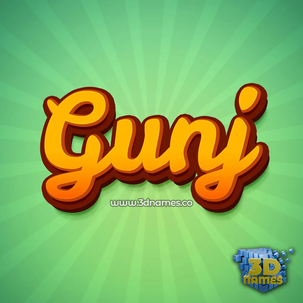 gunj in Green Rays style - 3D name wallpaper