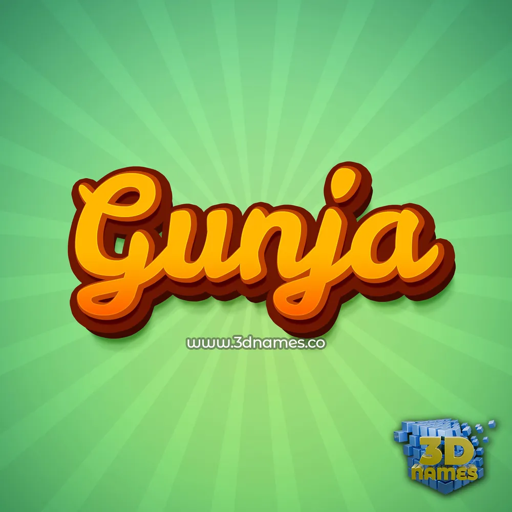 gunja in Green Rays style - 3D name wallpaper