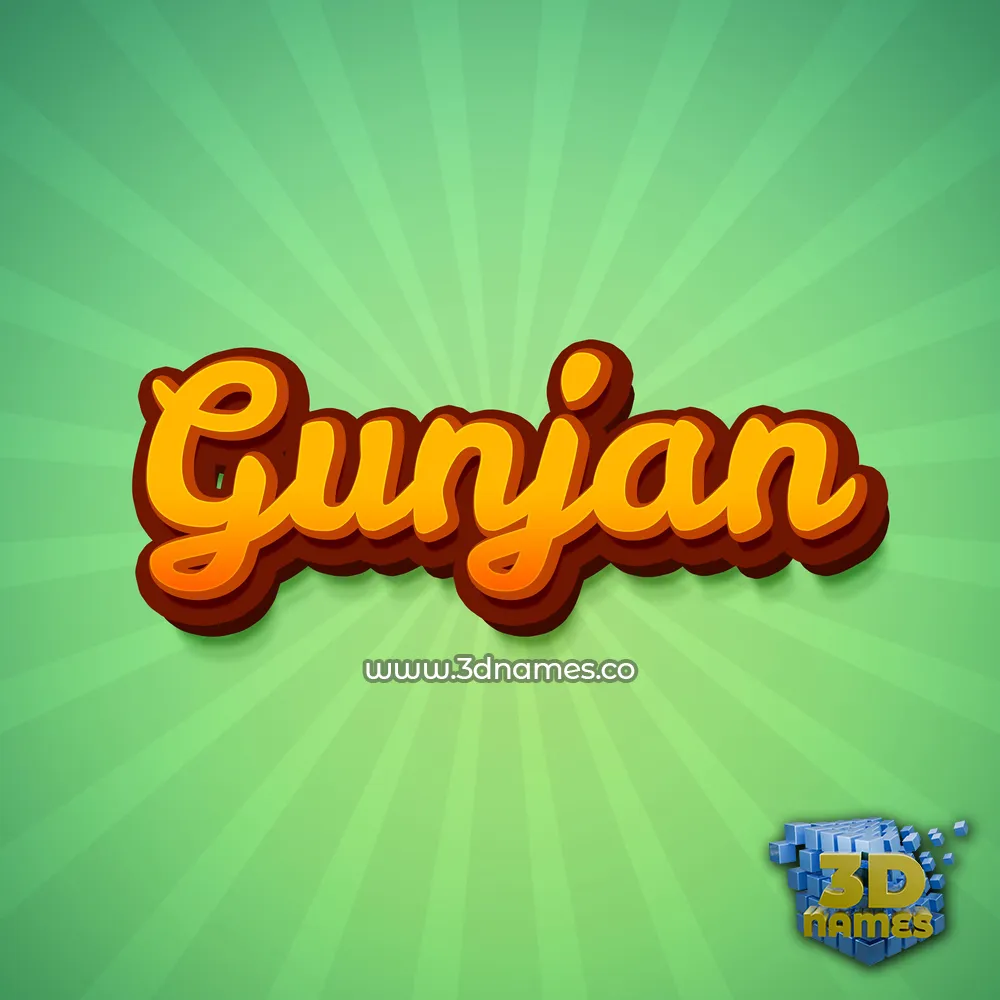 gunjan in Green Rays style - 3D name wallpaper