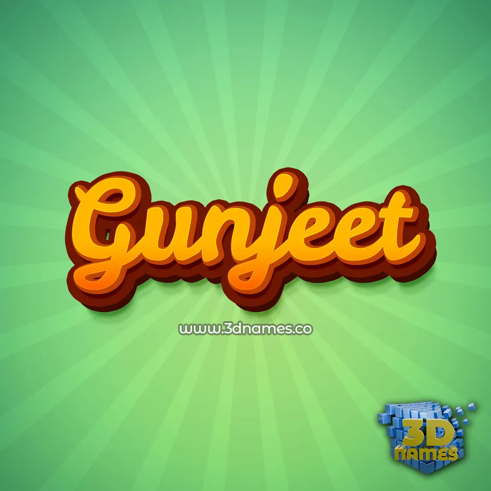 gunjeet in Green Rays style - 3D name wallpaper
