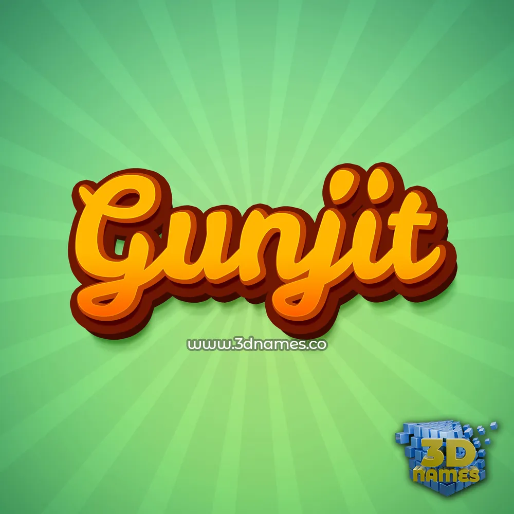 gunjit in Green Rays style - 3D name wallpaper