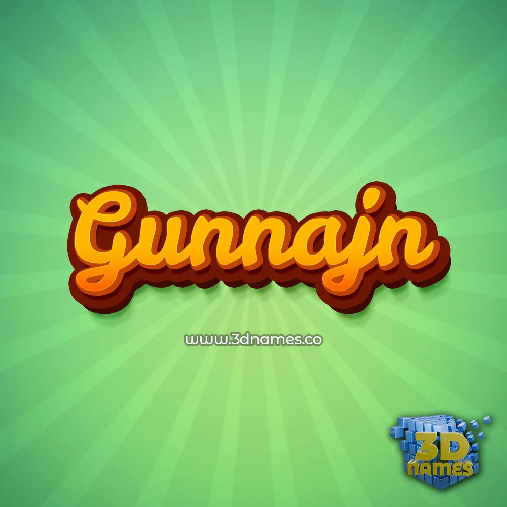 gunnajn in Green Rays style - 3D name wallpaper