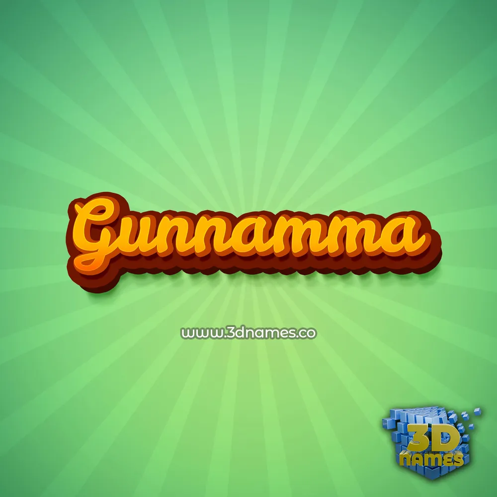 gunnamma in Green Rays style - 3D name wallpaper
