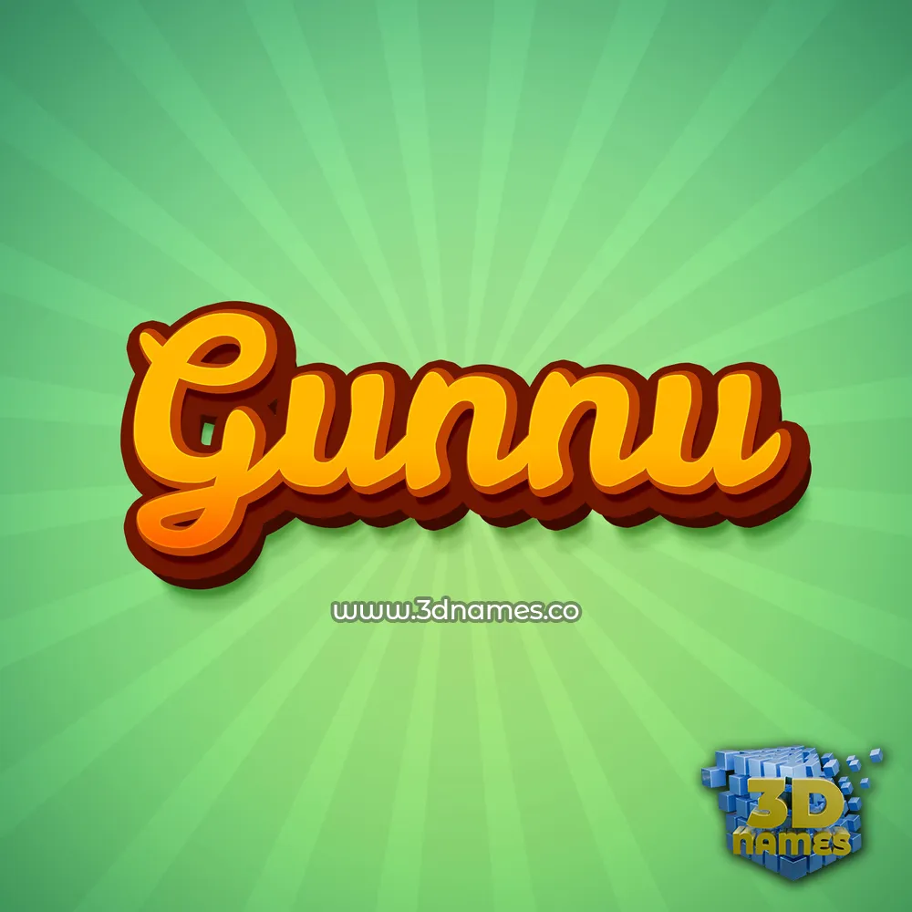 gunnu in Green Rays style - 3D name wallpaper