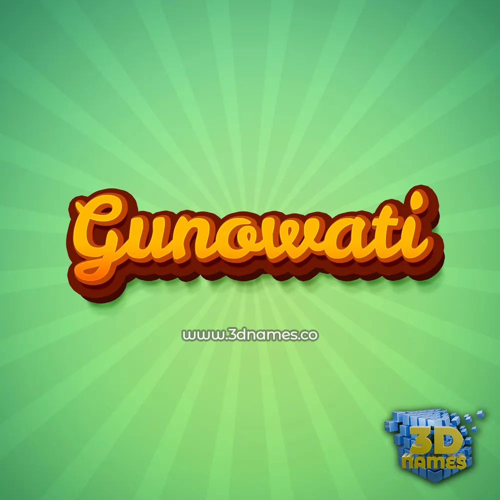 gunowati in Green Rays style - 3D name wallpaper