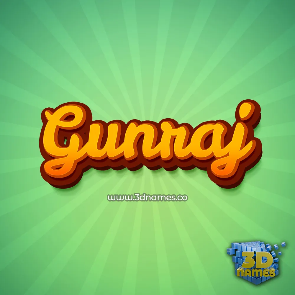 gunraj in Green Rays style - 3D name wallpaper