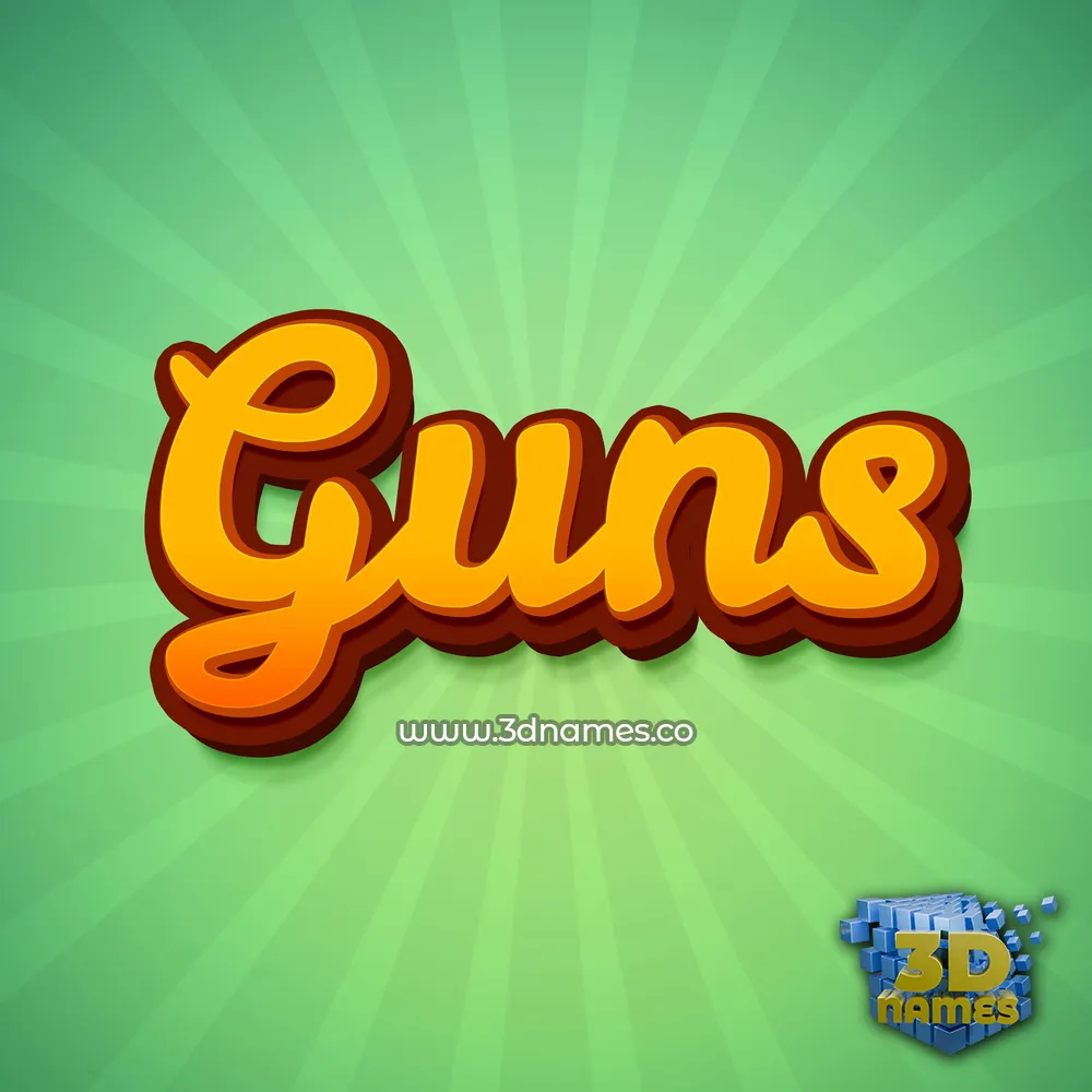 guns in Green Rays style - 3D name wallpaper