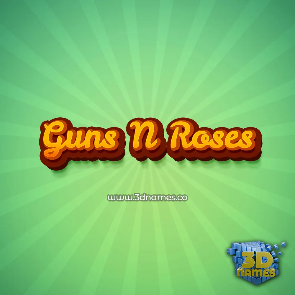 guns n roses in Green Rays style - 3D name wallpaper