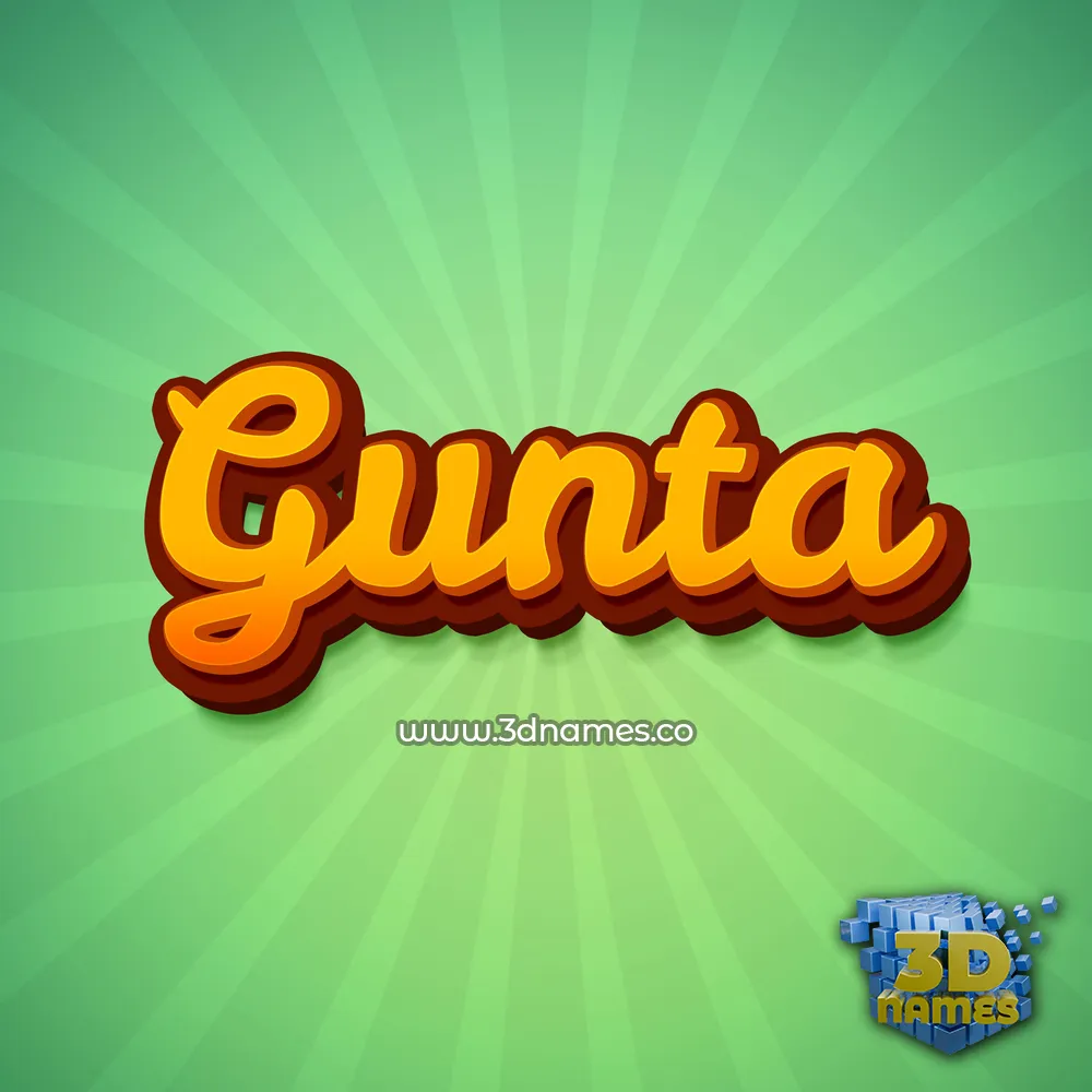 gunta in Green Rays style - 3D name wallpaper
