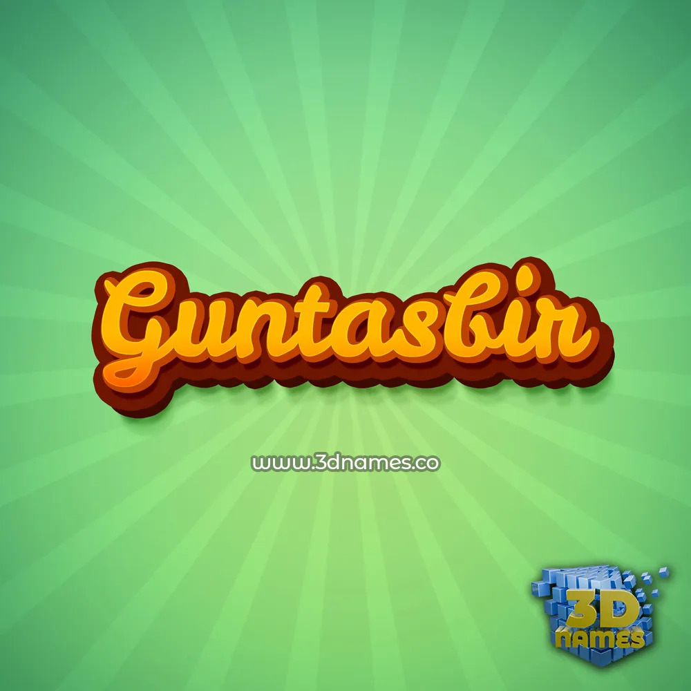 guntasbir in Green Rays style - 3D name wallpaper