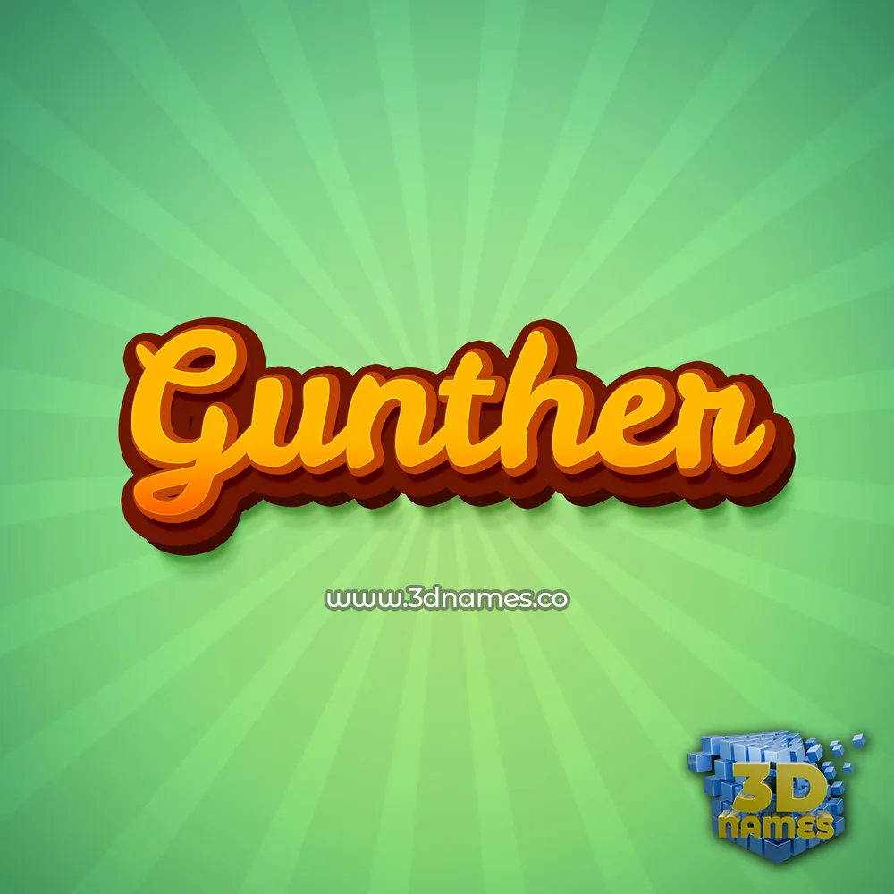 gunther in Green Rays style - 3D name wallpaper