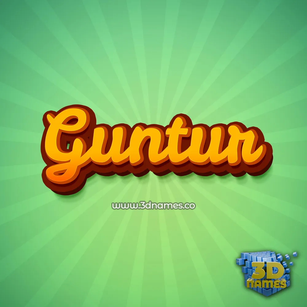 guntur in Green Rays style - 3D name wallpaper