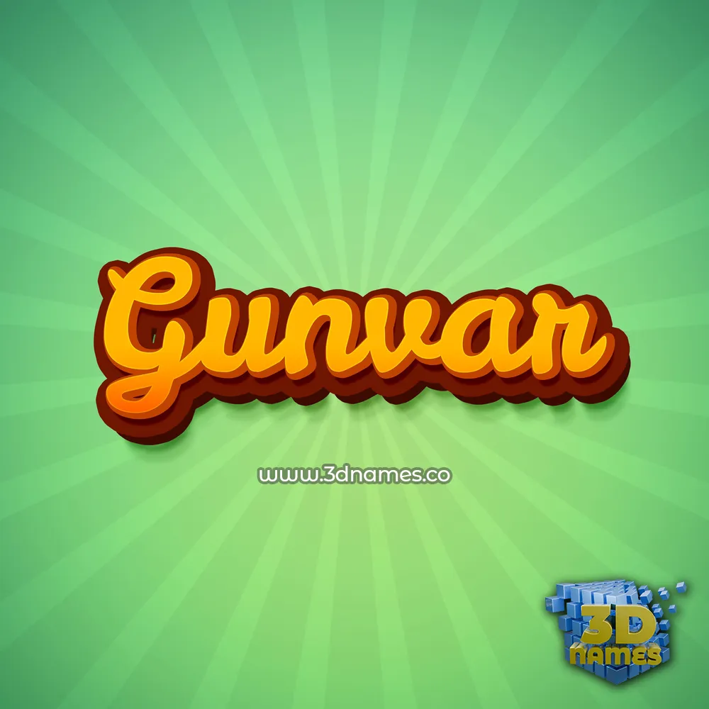 gunvar in Green Rays style - 3D name wallpaper