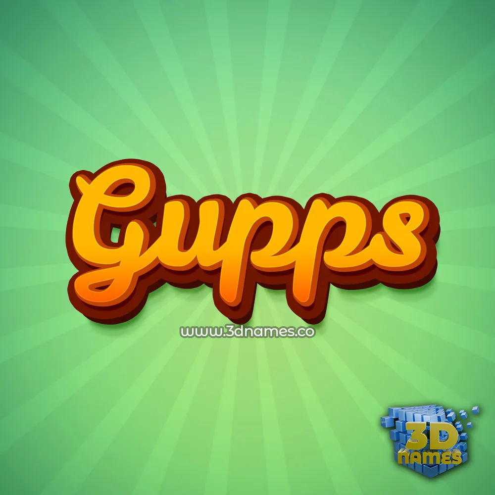 gupps in Green Rays style - 3D name wallpaper