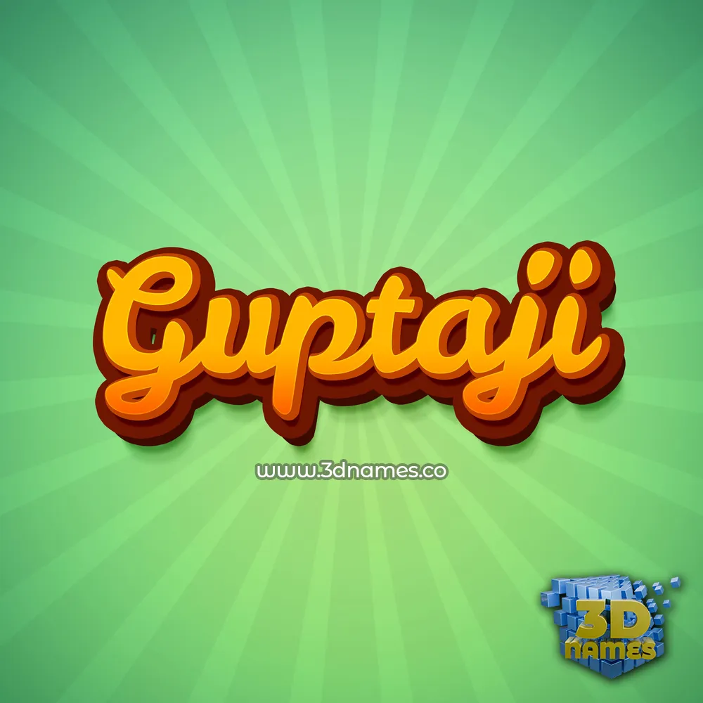guptaji in Green Rays style - 3D name wallpaper