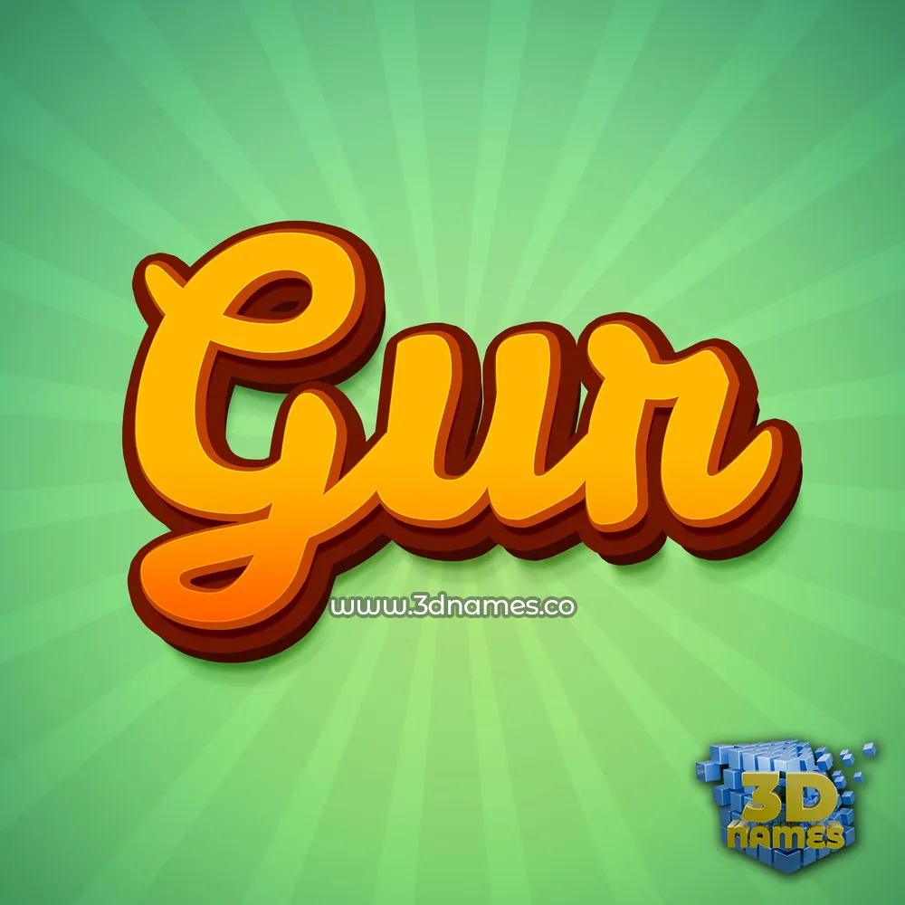 gur in Green Rays style - 3D name wallpaper