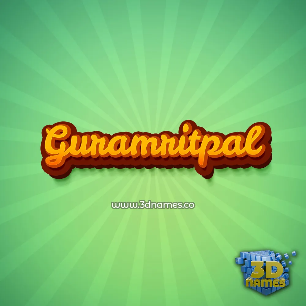 guramritpal in Green Rays style - 3D name wallpaper