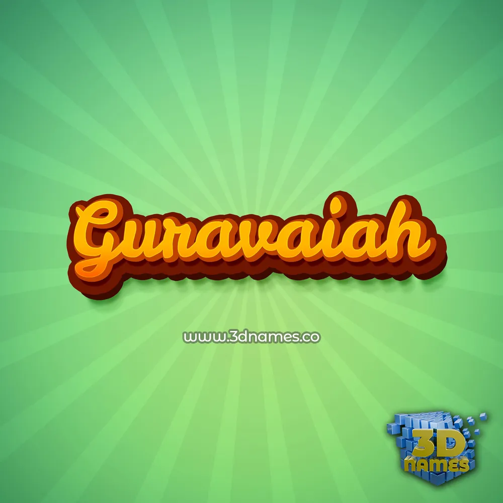 guravaiah in Green Rays style - 3D name wallpaper