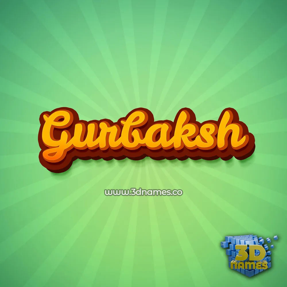 gurbaksh in Green Rays style - 3D name wallpaper