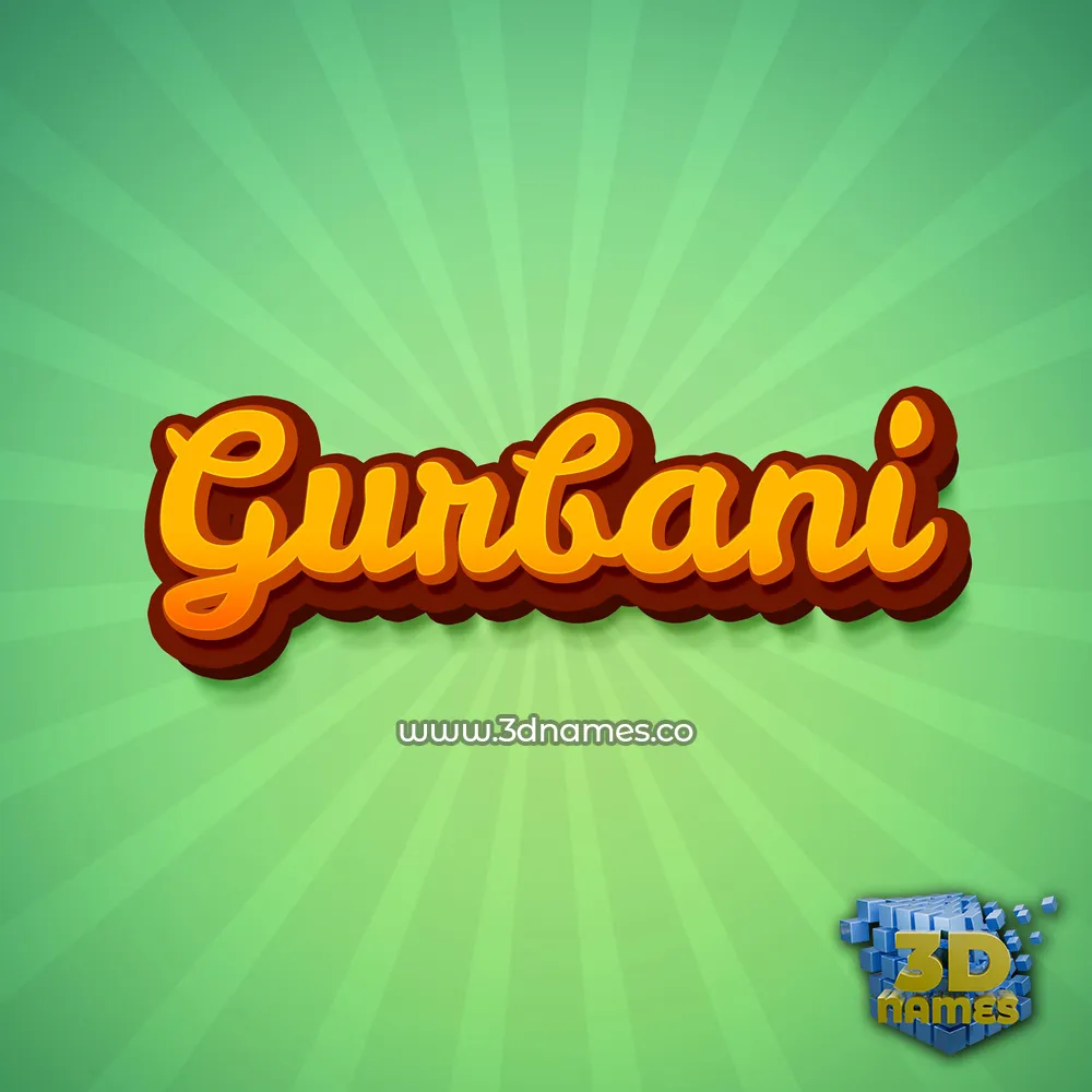 gurbani in Green Rays style - 3D name wallpaper