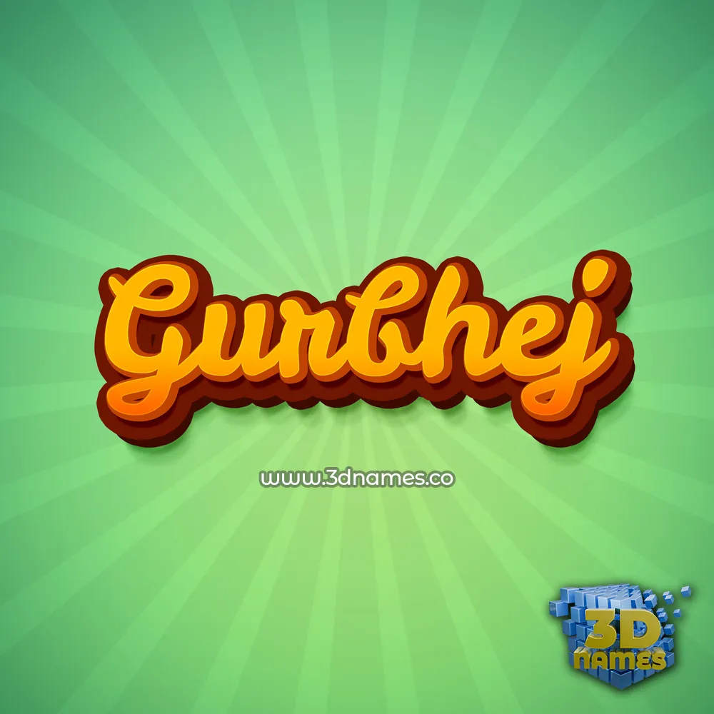gurbhej in Green Rays style - 3D name wallpaper