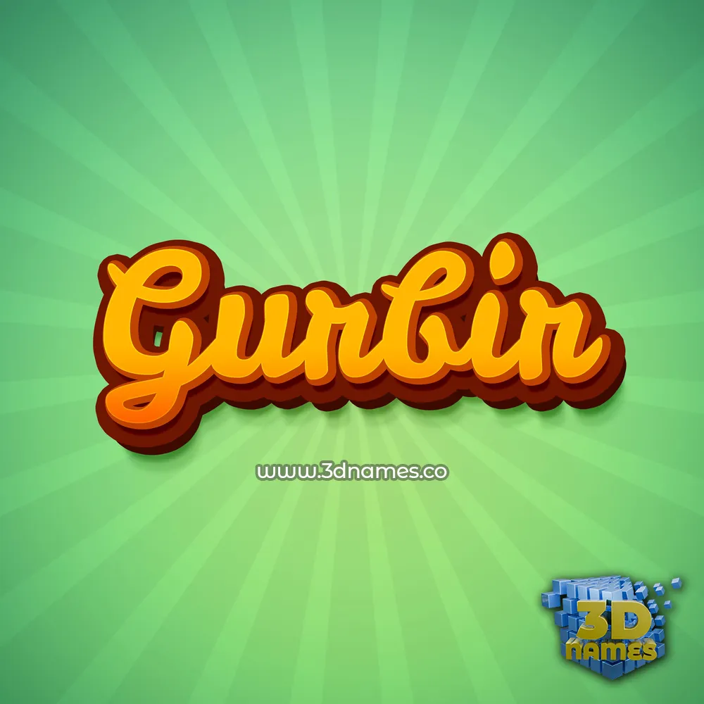 gurbir in Green Rays style - 3D name wallpaper