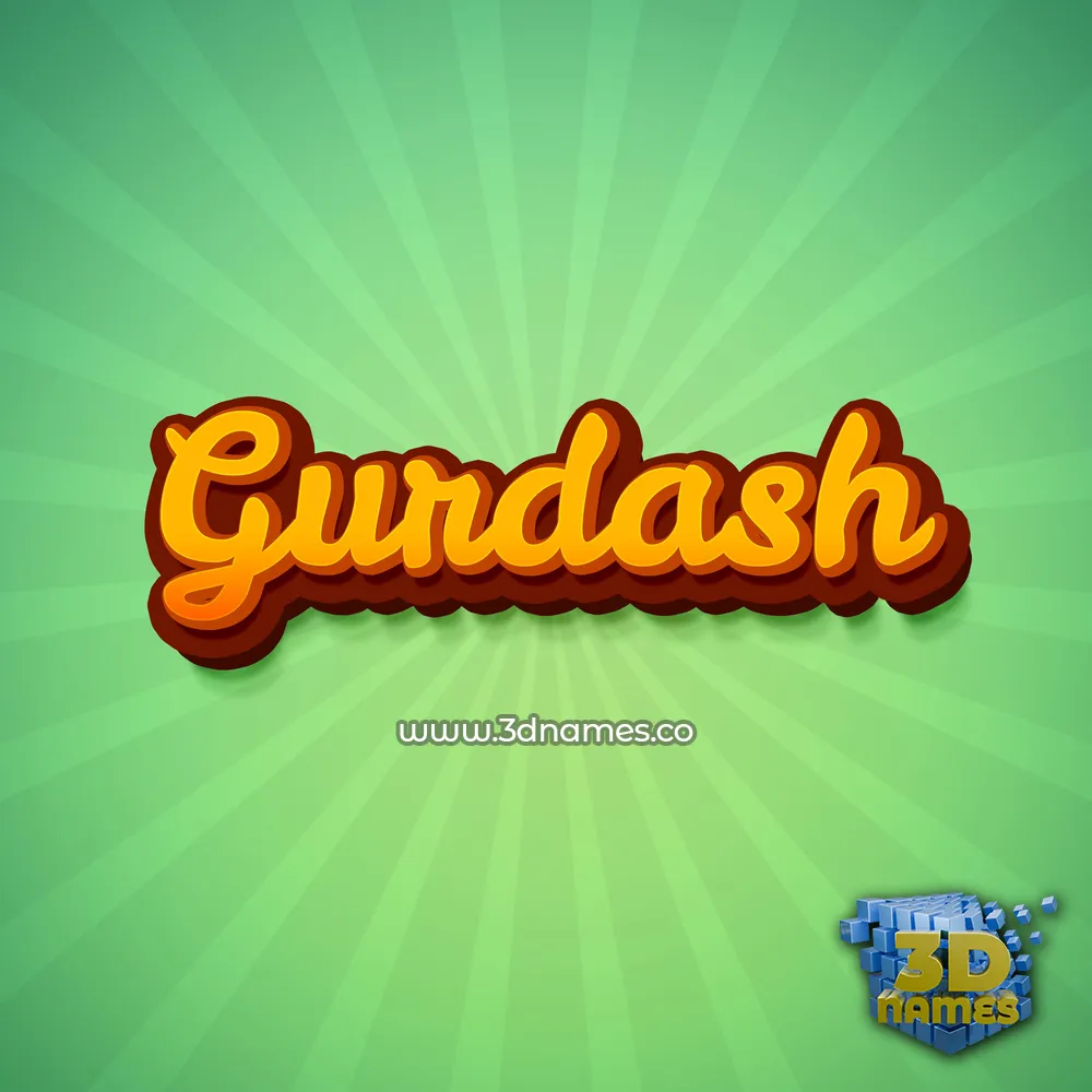 gurdash in Green Rays style - 3D name wallpaper