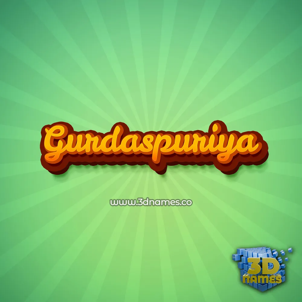 gurdaspuriya in Green Rays style - 3D name wallpaper
