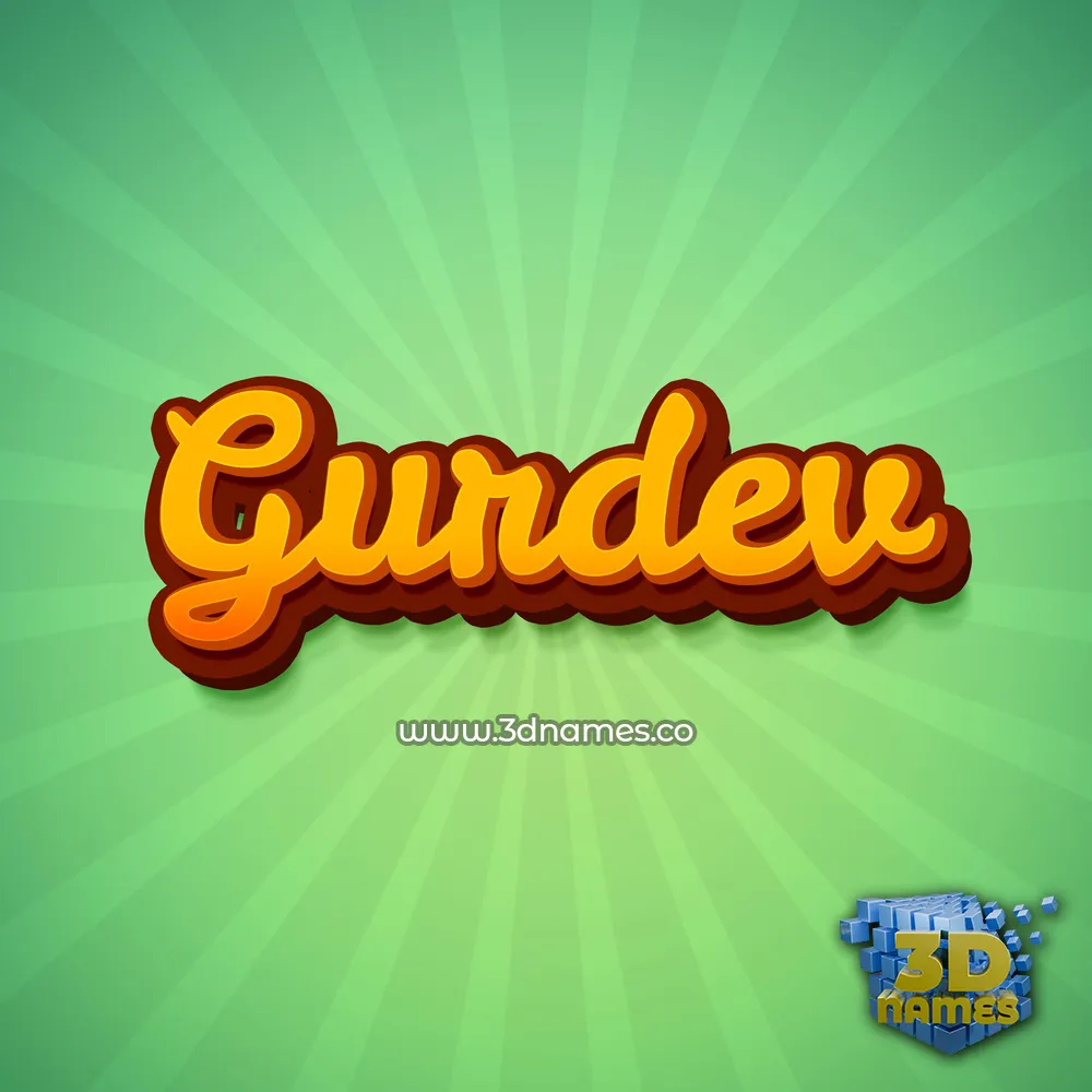 gurdev in Green Rays style - 3D name wallpaper