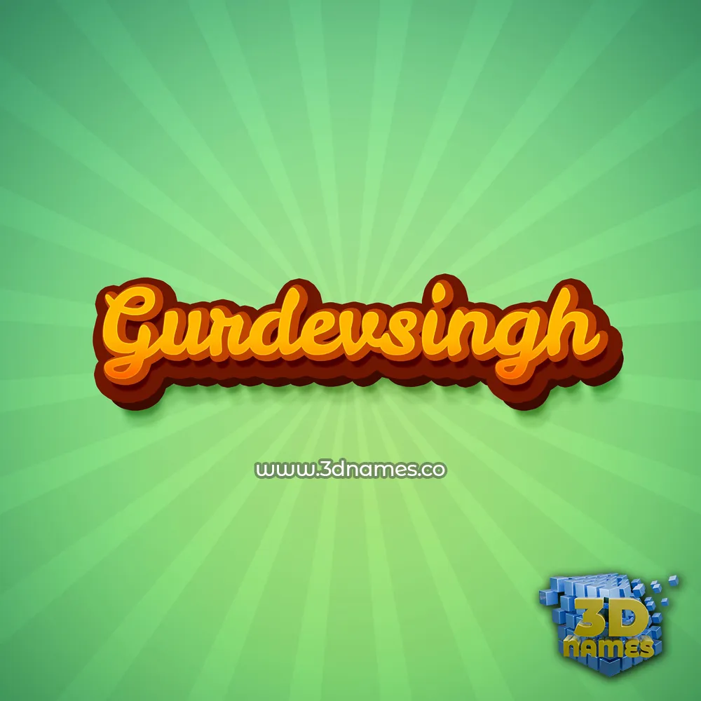 gurdevsingh in Green Rays style - 3D name wallpaper