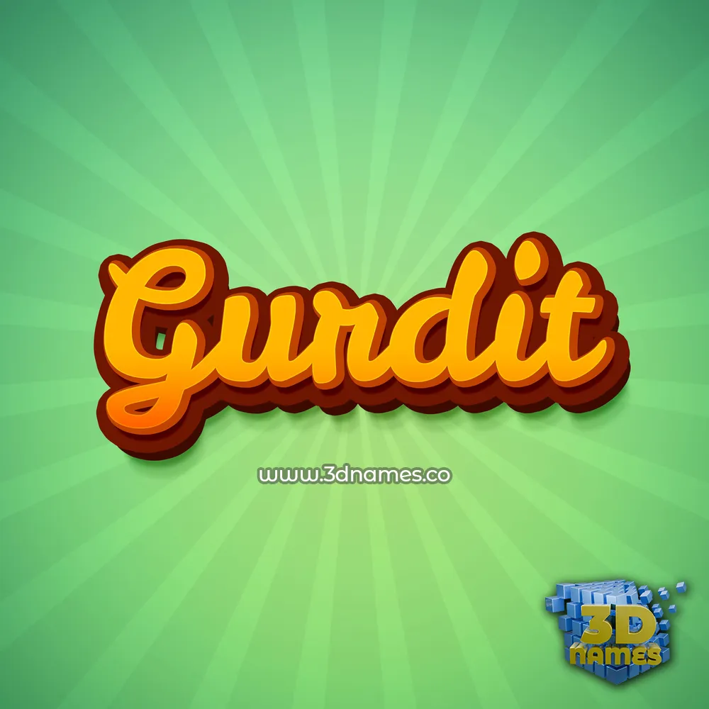 gurdit in Green Rays style - 3D name wallpaper