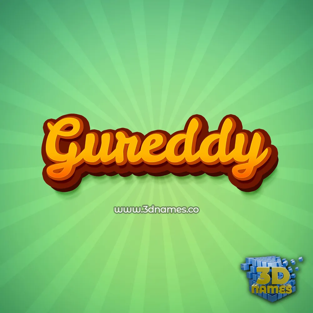 gureddy in Green Rays style - 3D name wallpaper