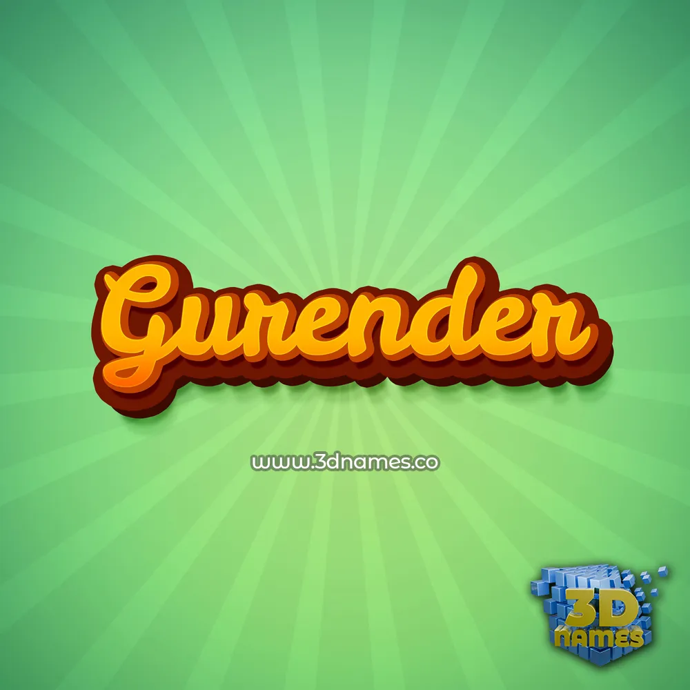 gurender in Green Rays style - 3D name wallpaper