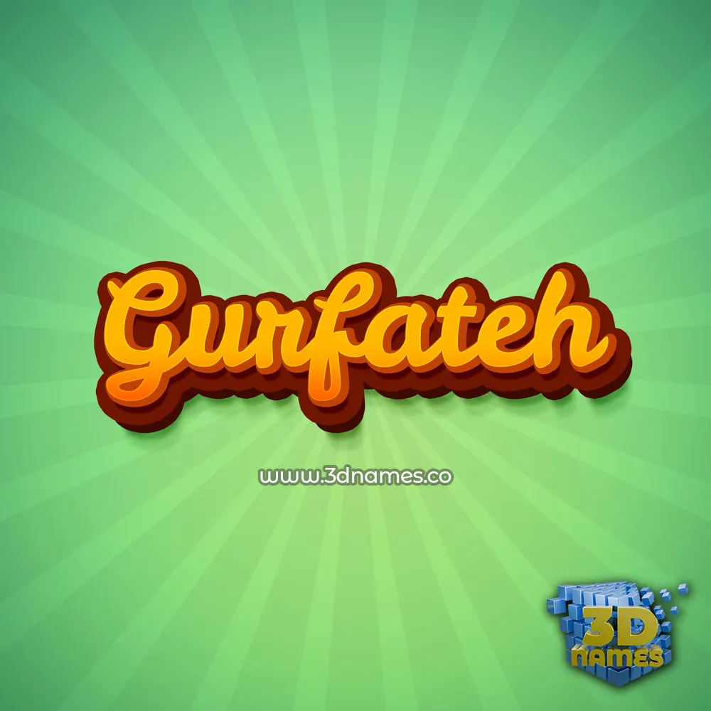 gurfateh in Green Rays style - 3D name wallpaper