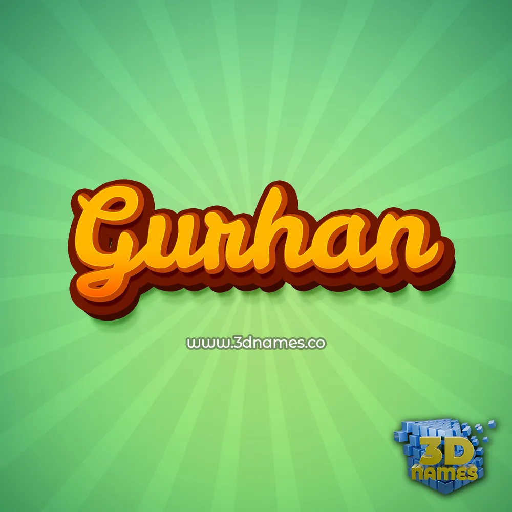 gurhan in Green Rays style - 3D name wallpaper