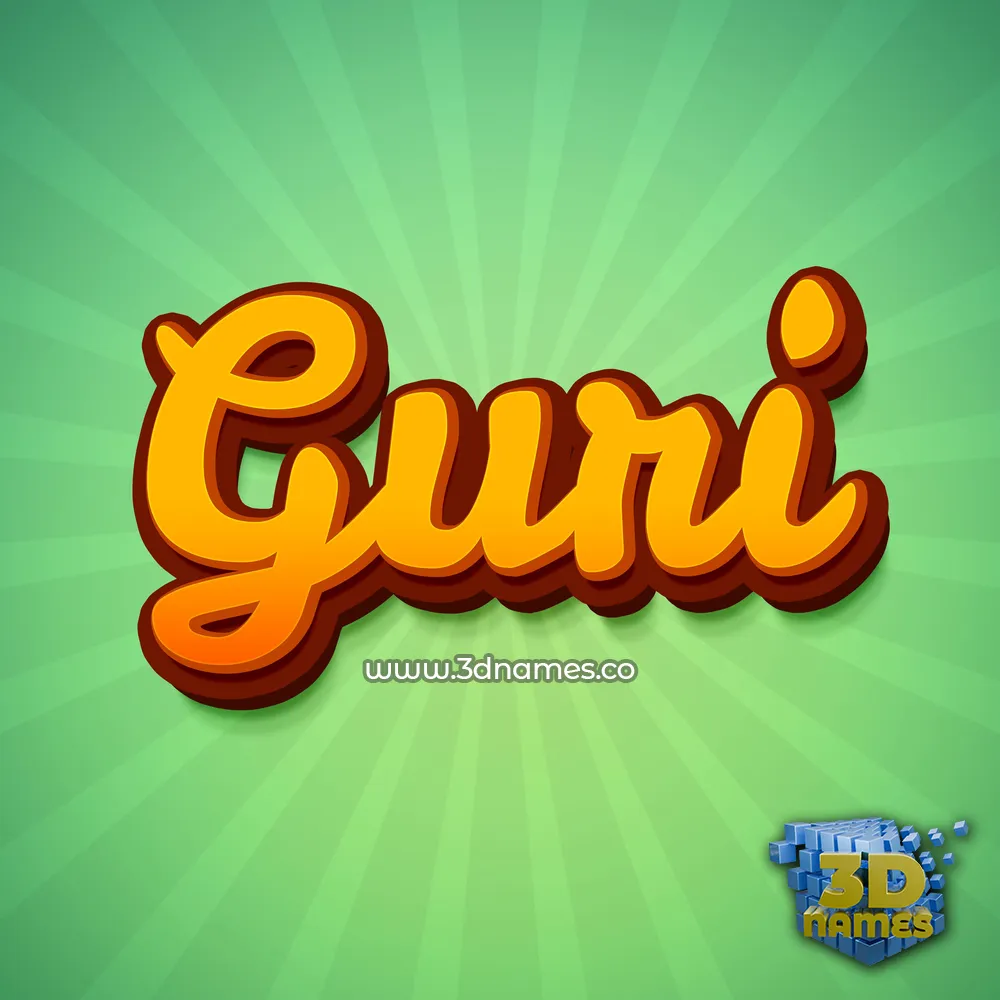 guri in Green Rays style - 3D name wallpaper