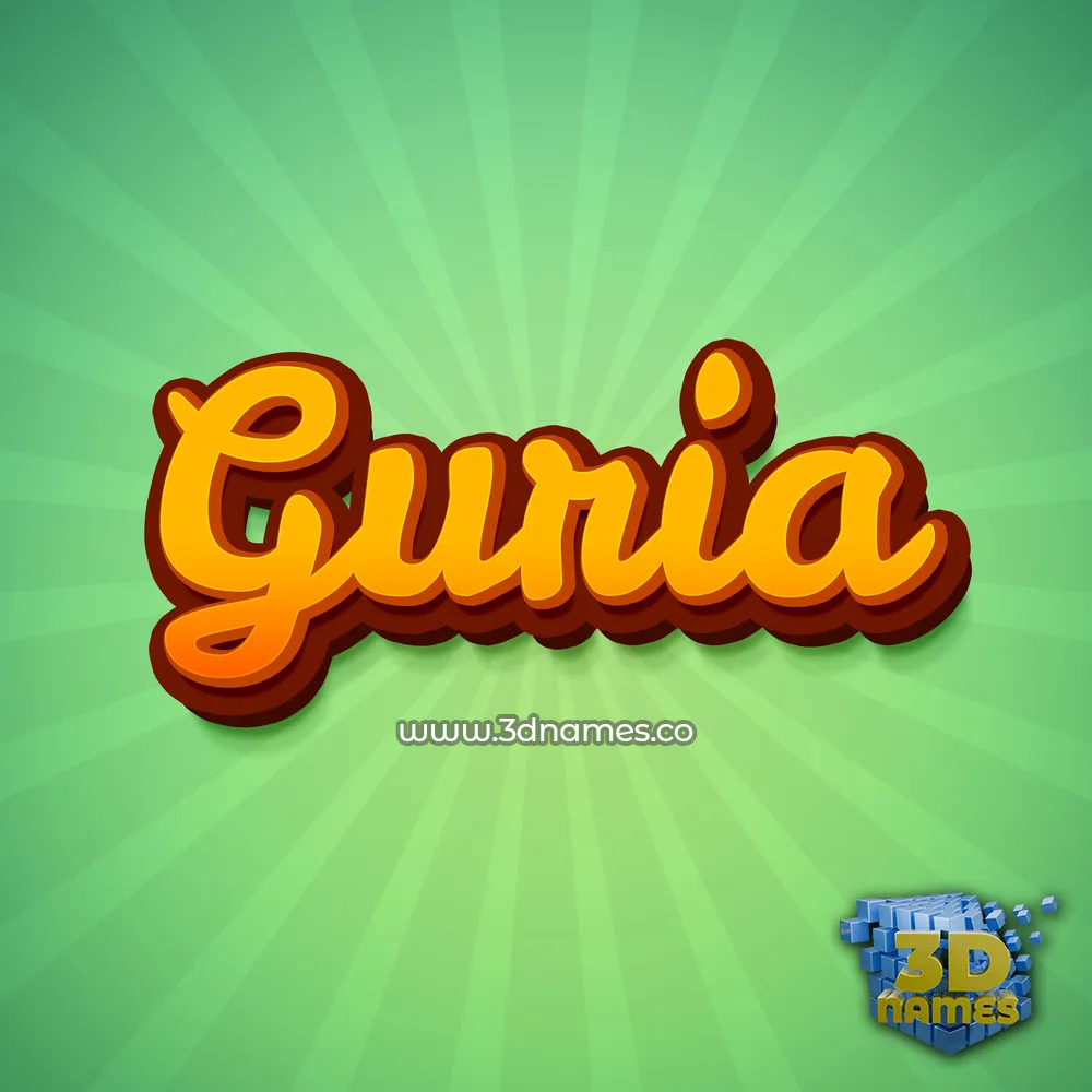 guria in Green Rays style - 3D name wallpaper