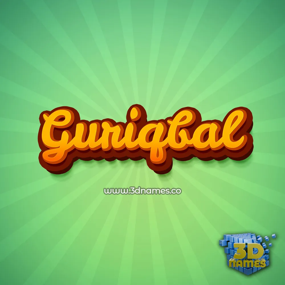 guriqbal in Green Rays style - 3D name wallpaper