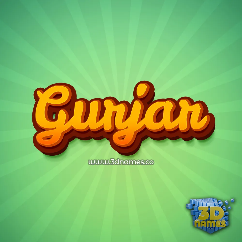 gurjar in Green Rays style - 3D name wallpaper