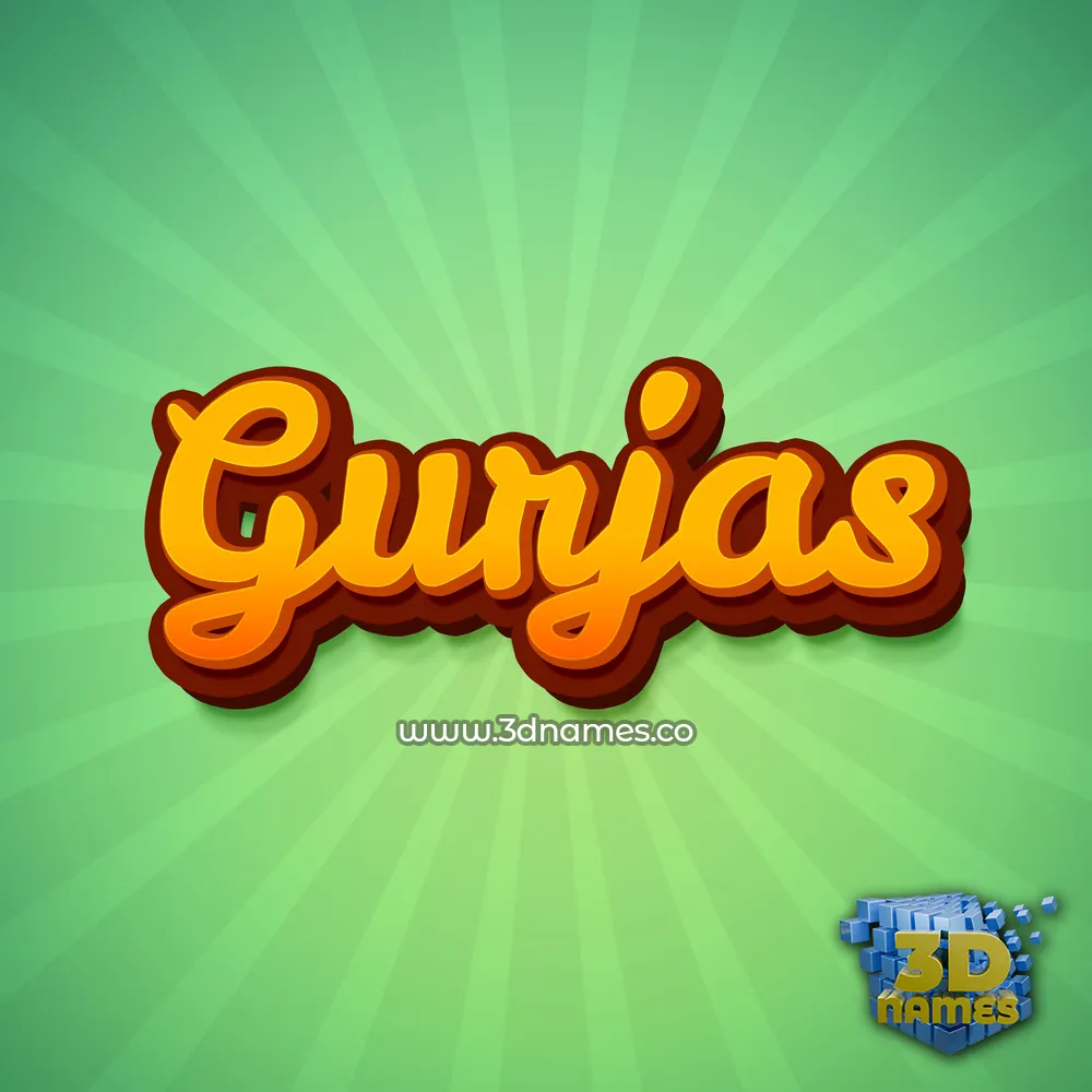 gurjas in Green Rays style - 3D name wallpaper