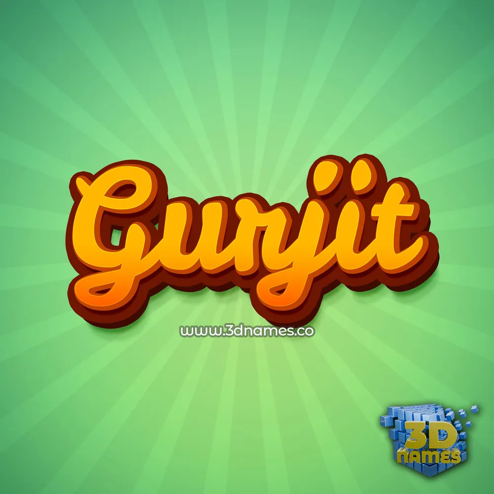 gurjit in Green Rays style - 3D name wallpaper