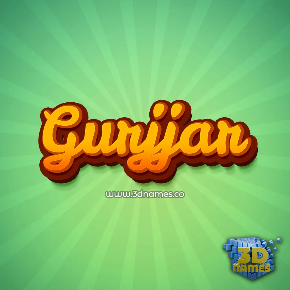 gurjjar in Green Rays style - 3D name wallpaper
