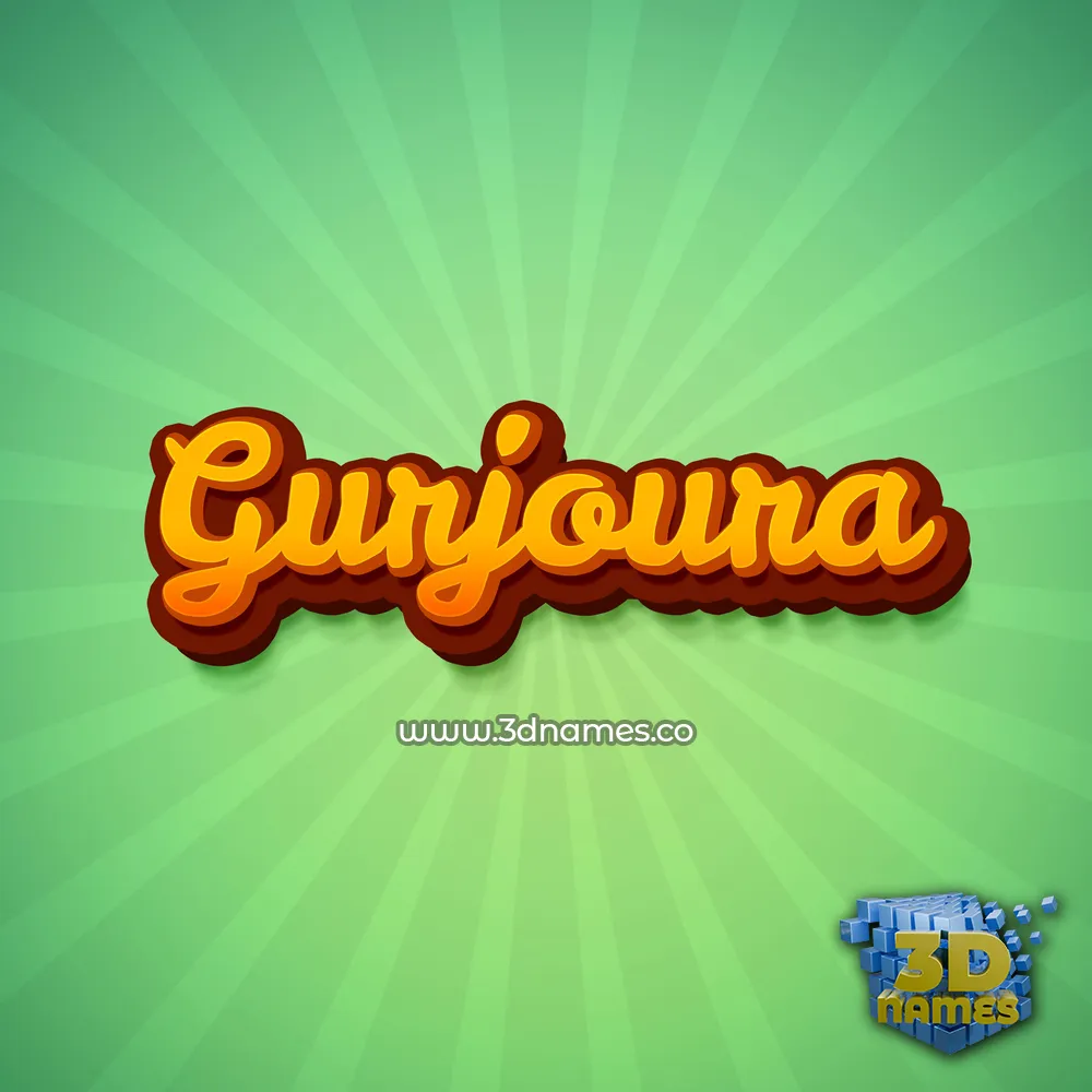 gurjoura in Green Rays style - 3D name wallpaper